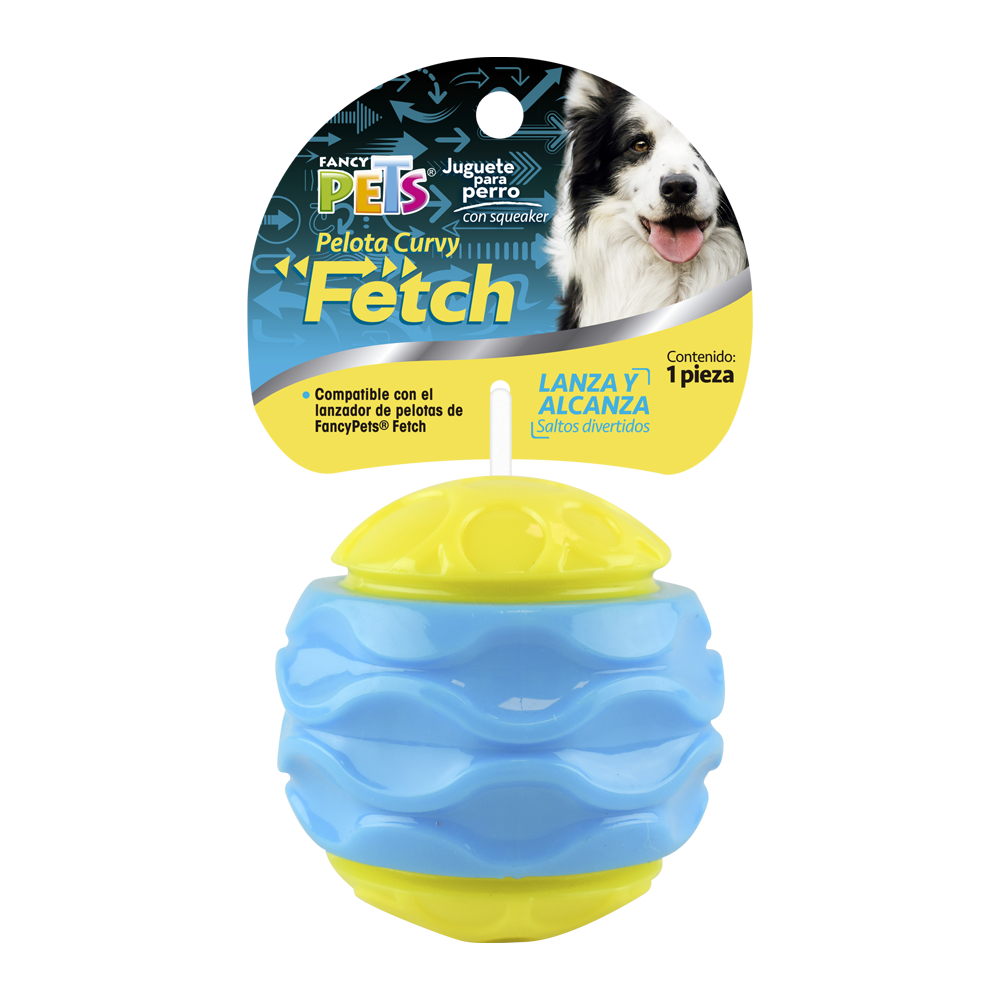 Petsound Pelota Curvy con Sonido Fetch para Perro