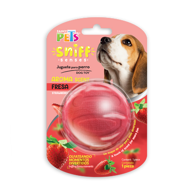 Petsound Juguete Pelota con Aroma Fresa Sniff para Perro