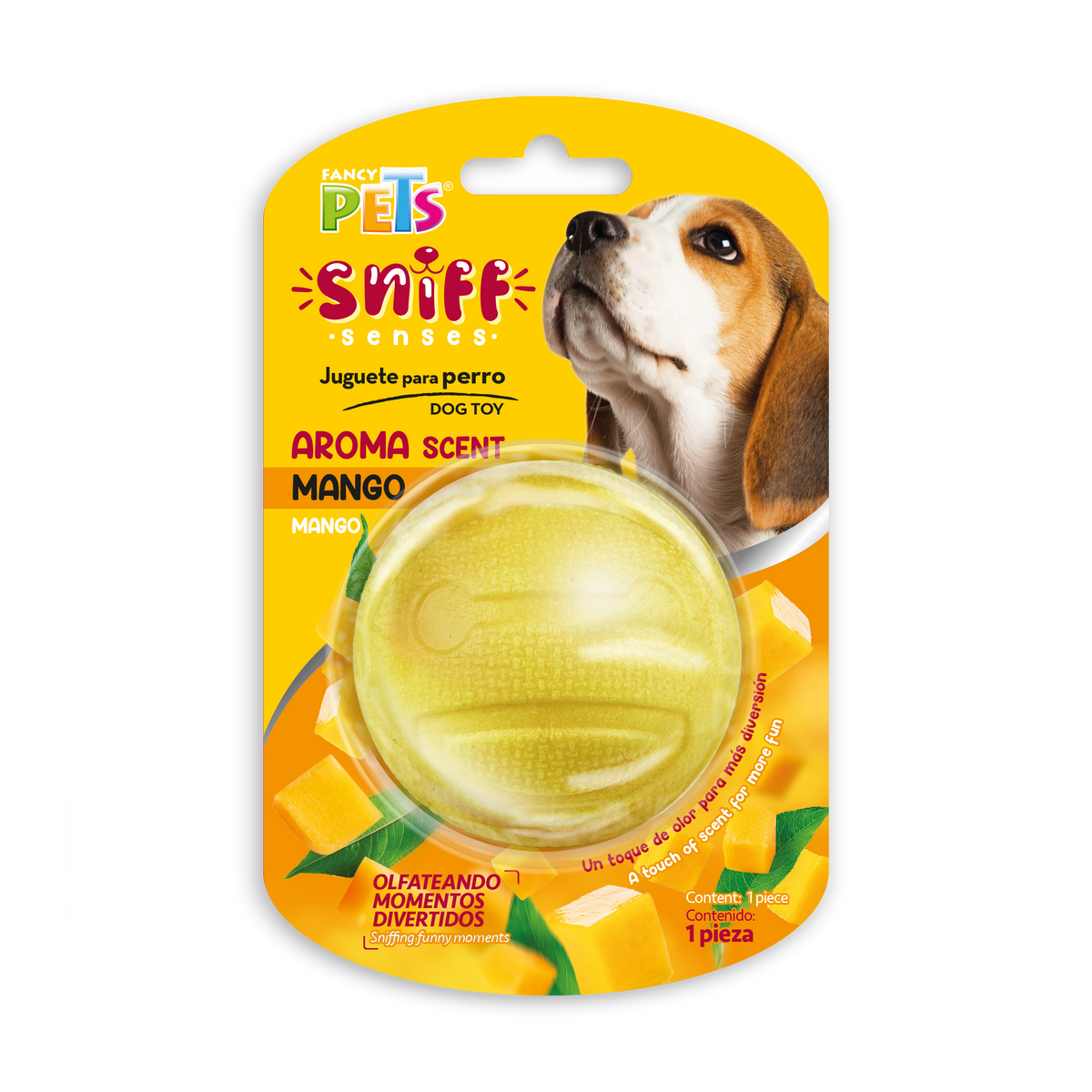 Petsound Juguete Pelota con Aroma Mango Sniff para Perro