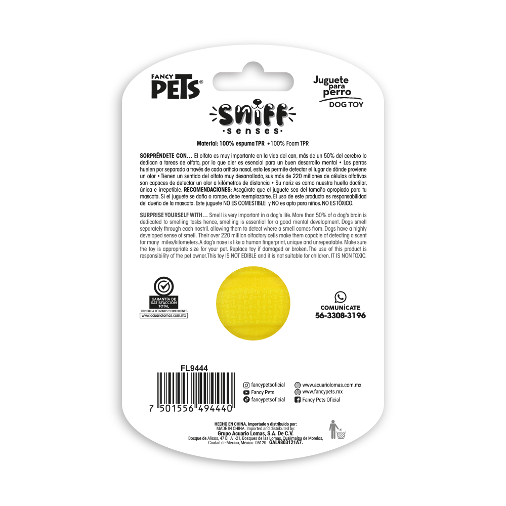 Petsound Juguete Pelota con Aroma Mango Sniff para Perro