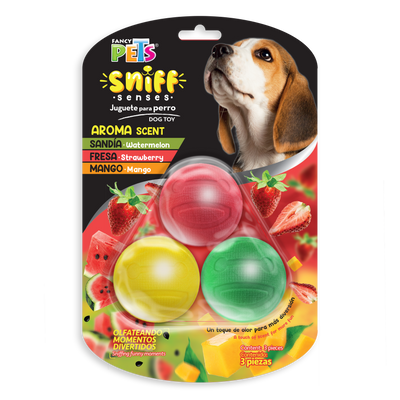Petsound Juguete Set de Pelotas con Aroma Sniff 3 Piezas para Perro