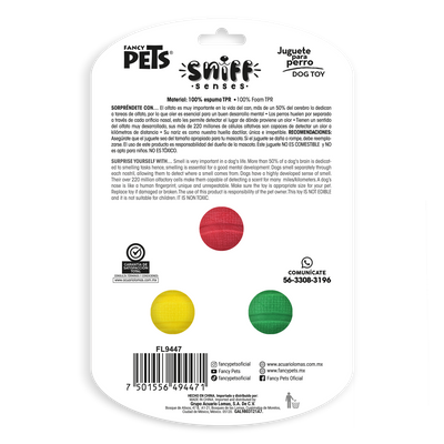 Petsound Juguete Set de Pelotas con Aroma Sniff 3 Piezas para Perro