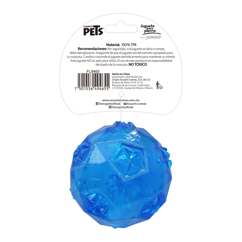 Petsound Juguete Pelota Prisma con Sonido para Perro