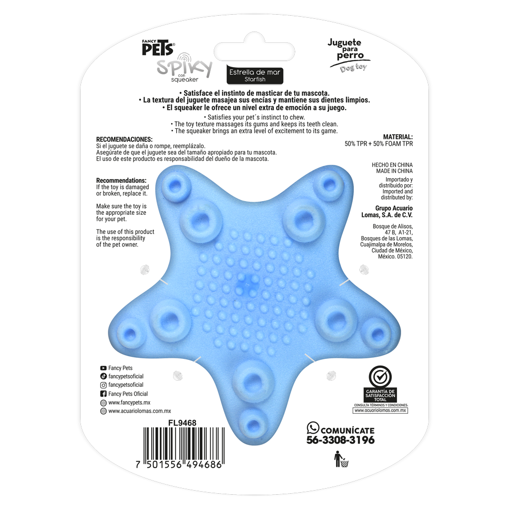 Petsound Juguete Estrella de Mar Spiky para Perro