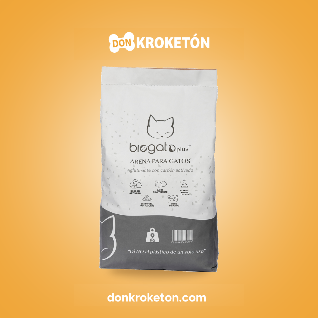 Arena BioGato Plus+ carbón activado 9 kg en Don Kroketon