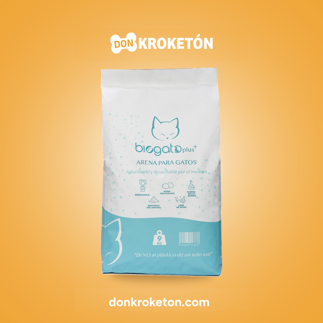 Arena BioGato Plus+ desechable 9 kg en Don Kroketon