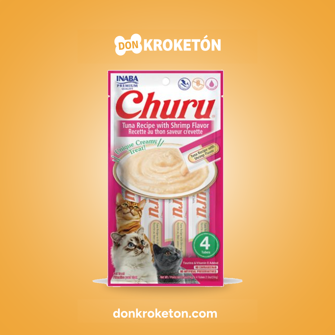Churu Atun Sabor Camaron para Gato 4 Tubos Don Kroketon