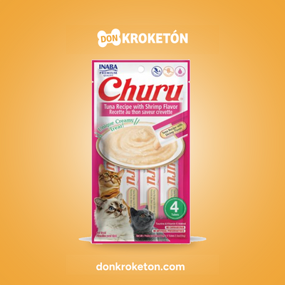Churu Atun Sabor Camaron para Gato 4 Tubos Don Kroketon