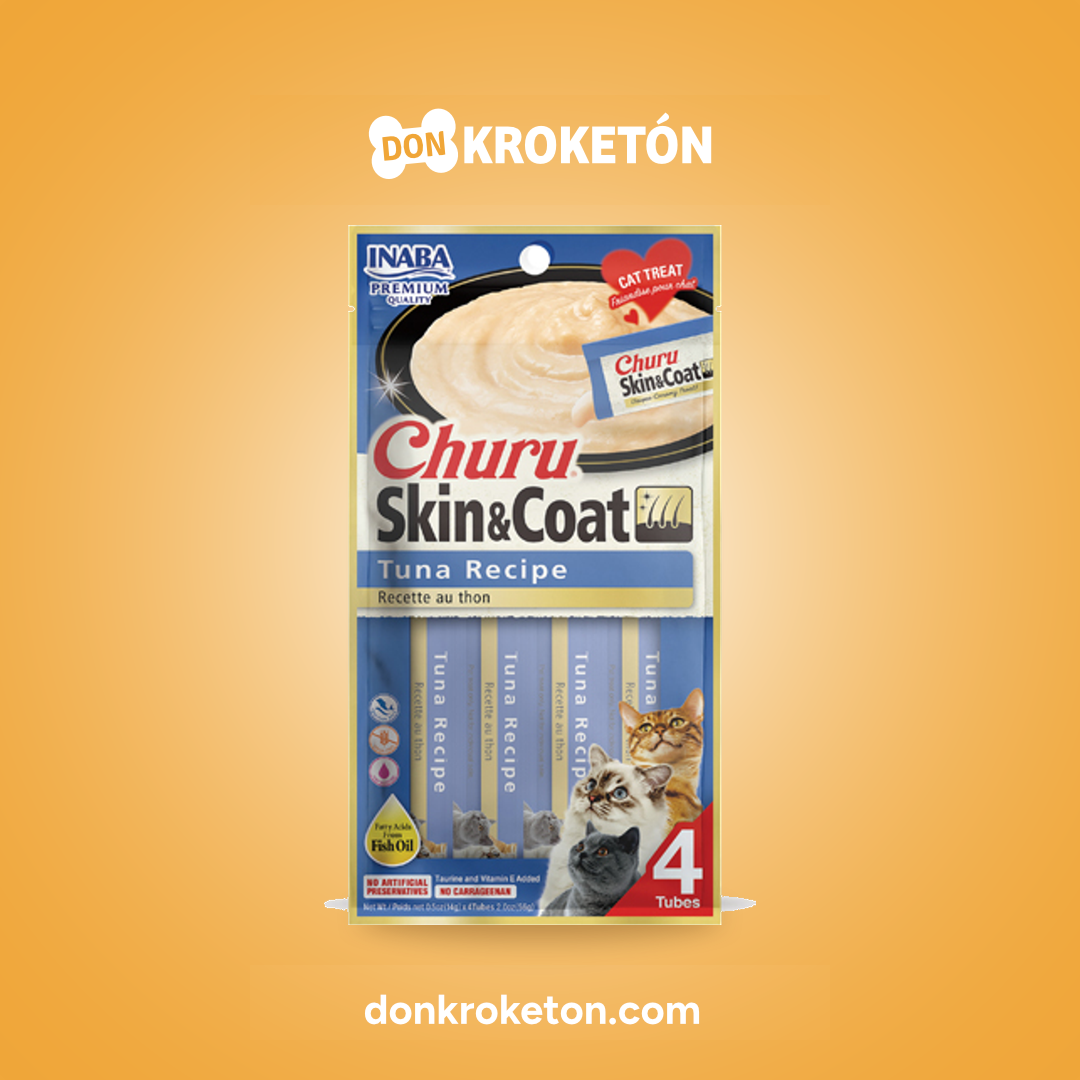 Churu Skin & Coat Atun para Gato 4 Tubos Don Kroketon