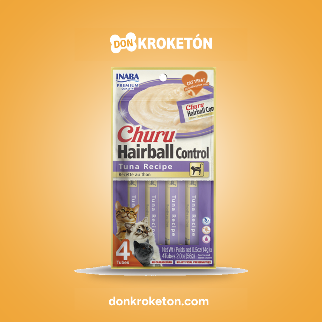 Churu Hairball Control Atun para Gato 4 Tubos Don Kroketon
