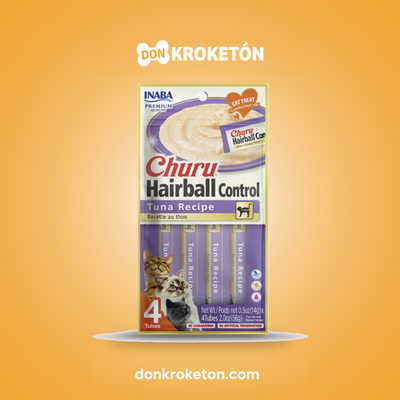 Churu Hairball Control Atun para Gato 4 Tubos Don Kroketon
