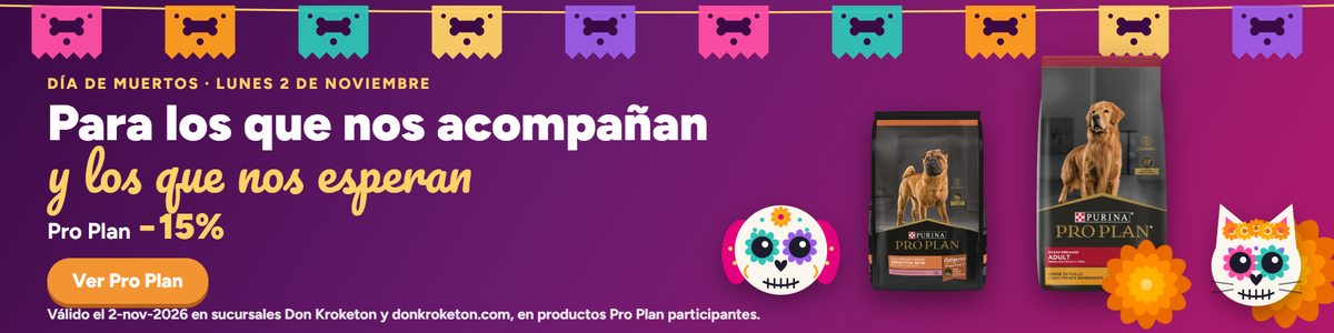Día de Muertos: lunes 2 de noviembre, Pro Plan -15% en donkroketon.com