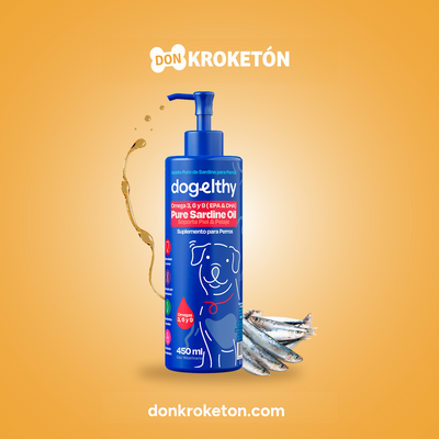 Dogelthy Aceite de Sardina para Perro - Pure Sardine Oil - imagen comercial Don Kroketon