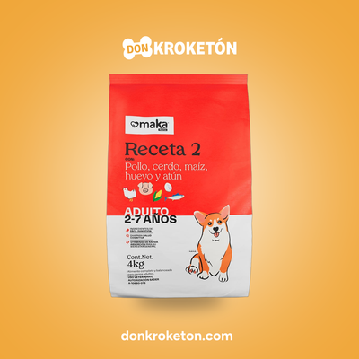 Maka Receta 2 Adulto Razas Medianas y Grandes - imagen comercial Don Kroketon