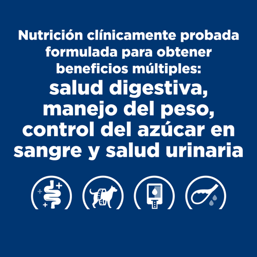 Hill's Prescription Diet W/D lata - beneficios de manejo de peso y glucosa